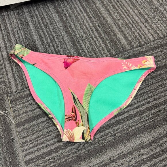 Triangl Pink Floral Neoprene Bikini Bottom – Size Large –Tropical Print swim - Picture 2 of 6